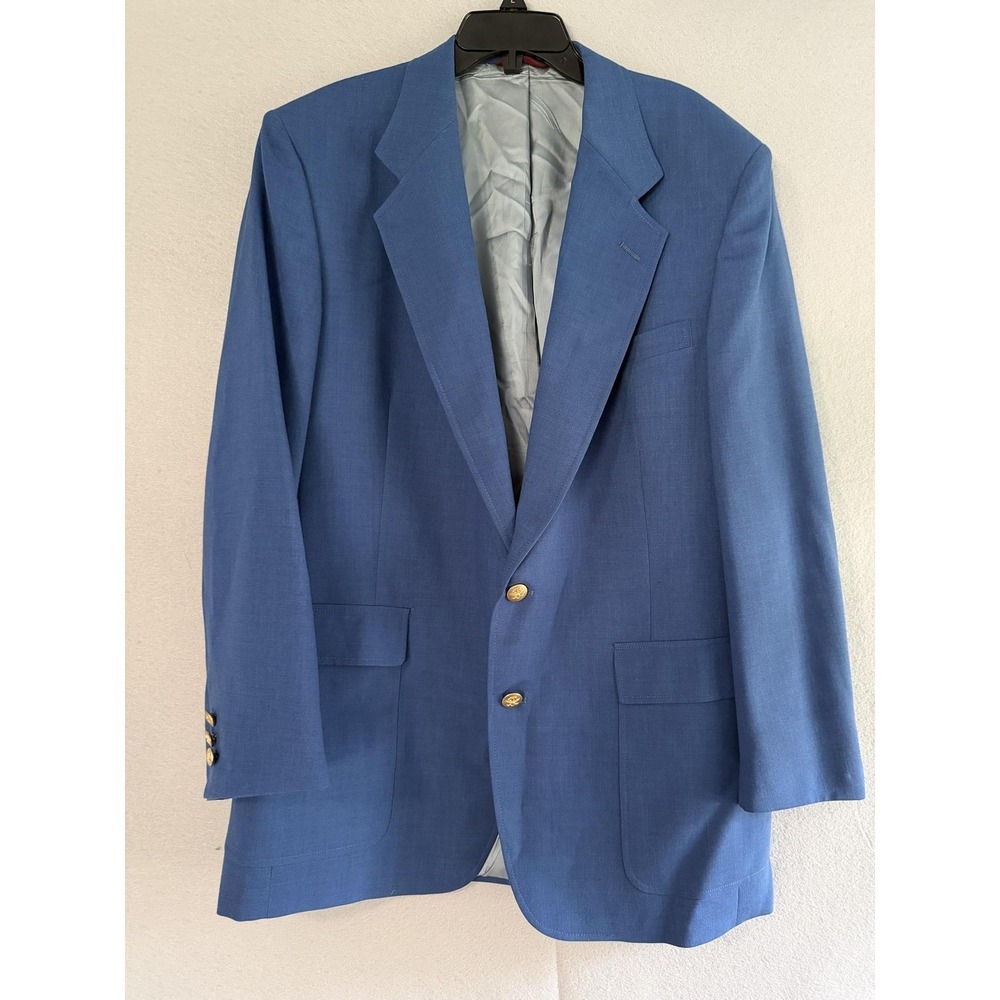Hart Schaffner Marx Blazer Sport Coat Mens‎ 44 Blue Gold Button Jacket Nicklaus